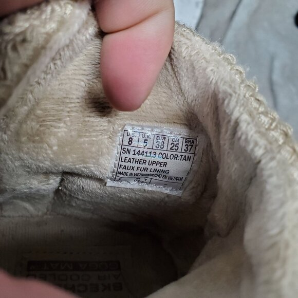 Skechers Shoes Womens Size 8 Joy Rosewood Tan Suede Faux Fur Lined Ankle Boot - Picture 3 of 9